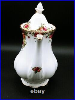 ROYAL ALBERT Old Country Roses Vintage Coffee Pot withLid Bone China 10 Tall 1962