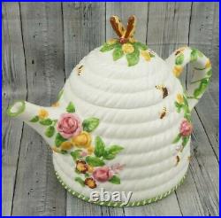 ROYAL ALBERT Seasons of Colour Old Country Roses Teapot Beehive Bees