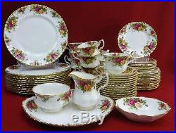ROYAL ALBERT china OLD COUNTRY ROSES pattern 59-piece SET SERVICE for 12 ROYAL ALBERT china OLD COUNTRY ROSES pattern 59-piece SET SERVICE for 12