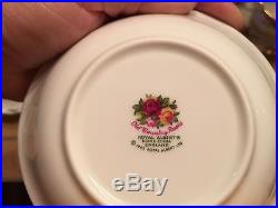 ROYAL ALBERT china OLD COUNTRY ROSES vintage stamp 63 pc SET SERVICE for 6 +++