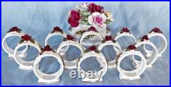 Rare And Beautiful Royal Albert Old Country Rose Table Napkin Rings-12 Sets
