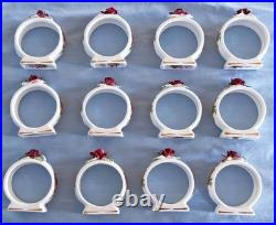 Rare And Beautiful Royal Albert Old Country Rose Table Napkin Rings-12 Sets