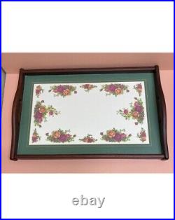 Rare Cloverleaf Royal Albert Old Country Roses Wood Luncheon Dinner Serving Tray Rare Cloverleaf Royal Albert Old Country Roses Wood Luncheon Dinner Serving Tray