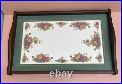 Rare Cloverleaf Royal Albert Old Country Roses Wood Luncheon Dinner Serving Tray Rare Cloverleaf Royal Albert Old Country Roses Wood Luncheon Dinner Serving Tray