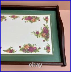 Rare Cloverleaf Royal Albert Old Country Roses Wood Luncheon Dinner Serving Tray Rare Cloverleaf Royal Albert Old Country Roses Wood Luncheon Dinner Serving Tray