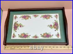 Rare Cloverleaf Royal Albert Old Country Roses Wood Luncheon Dinner Serving Tray Rare Cloverleaf Royal Albert Old Country Roses Wood Luncheon Dinner Serving Tray