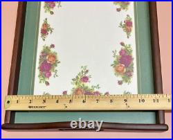 Rare Cloverleaf Royal Albert Old Country Roses Wood Luncheon Dinner Serving Tray Rare Cloverleaf Royal Albert Old Country Roses Wood Luncheon Dinner Serving Tray