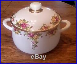 Rare! Large 7qt Royal Albert Old Country Rose Dutch Oven with Lid