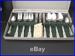 Rare Monogram Royal Albert Old Country Roses Cutlery Set Boxed Knife Spoon Fork