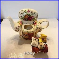 Rare Number 10/200 Royal Albert Old Country Roses Paul Cardew Chair Teapot Teddy