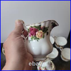 Rare Pattern Vintage Royal Albert Old Country Roses China Tea Set 11pcs Ltd 1962