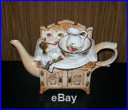 Rare Paul Cardew Wash Stand/vanity Large Teapot'old Country Roses' Earthenware