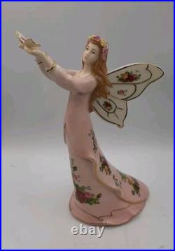 Rare Royal Albert Old Country Rose Butterfly Princess Figurine 9 In Tall Boxed
