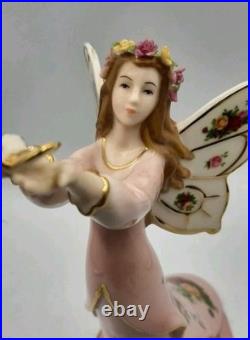 Rare Royal Albert Old Country Rose Butterfly Princess Figurine 9 In Tall Boxed