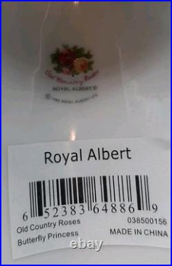 Rare Royal Albert Old Country Rose Butterfly Princess Figurine 9 In Tall Boxed