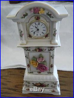 Rare Royal Albert Old Country Roses 16 Grandfather Clock Mint Condition