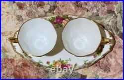 Rare Royal Albert Old Country Roses Chintz Tea Cups & Ocr Regal Tray Platter Set