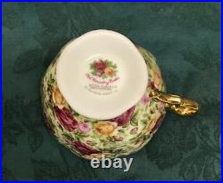 Rare Royal Albert Old Country Roses Chintz Tea Cups & Ocr Regal Tray Platter Set
