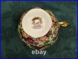 Rare Royal Albert Old Country Roses Chintz Tea Cups & Ocr Regal Tray Platter Set