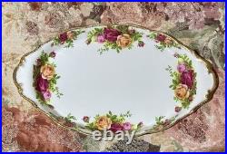 Rare Royal Albert Old Country Roses Chintz Tea Cups & Ocr Regal Tray Platter Set