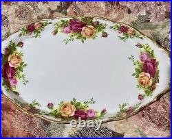 Rare Royal Albert Old Country Roses Chintz Tea Cups & Ocr Regal Tray Platter Set