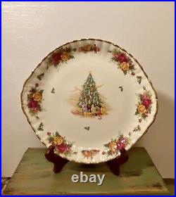 Rare Royal Albert Old Country Roses Christmas Magic Tree Serving Tray Platter