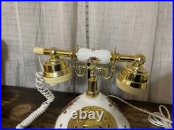 Rare Royal Albert Old Country Roses Corded Telephone Vintage Floral Gold TT-870