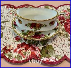 Rare Royal Albert Old Country Roses Mustard Condiment Dish & Oval Soap Holder