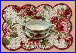 Rare Royal Albert Old Country Roses Mustard Condiment Dish & Oval Soap Holder