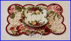 Rare Royal Albert Old Country Roses Mustard Condiment Dish & Oval Soap Holder