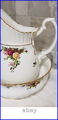 Rare Royal Albert Old Country Roses Pitcher & Bowl