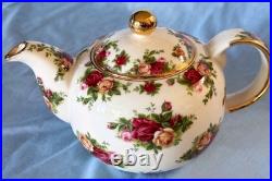 Rare Royal Albert Old Country Roses Teapot (Classic III) WithFree Porcelain Spoon