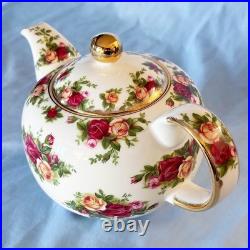 Rare Royal Albert Old Country Roses Teapot (Classic III) WithFree Porcelain Spoon