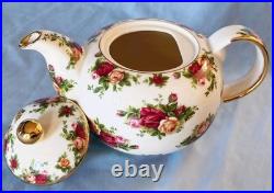 Rare Royal Albert Old Country Roses Teapot (Classic III) WithFree Porcelain Spoon