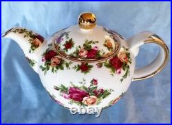 Rare Royal Albert Old Country Roses Teapot (Classic III) WithFree Porcelain Spoon