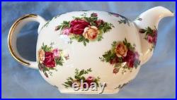 Rare Royal Albert Old Country Roses Teapot (Classic III) WithFree Porcelain Spoon