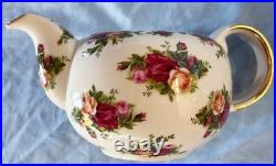 Rare Royal Albert Old Country Roses Teapot (Classic III) WithFree Porcelain Spoon