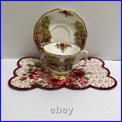 Rare Royal Albert Old Country Roses Tranquil Garden Tea Cup & Saucer Plate