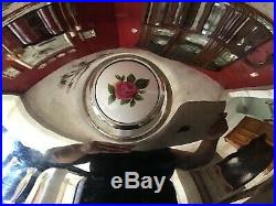 Rare Royal Doulton Old Country Roses Silver Plated Casserole Server W Glass Pan