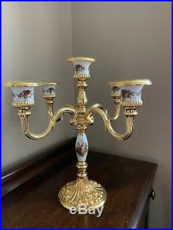 Rare Royal Doulton / Royal Albert Old Country Roses Candelabra 5 Candle Holder