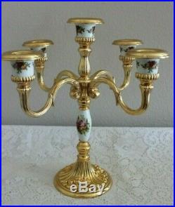 Rare Royal Doulton / Royal Albert Old Country Roses Candelabra Candle Holder
