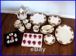 Rare Vintage 46 Pieces Royal Albert Old Country Roses England Plates Cups Rare Vintage 46 Pieces Royal Albert Old Country Roses England Plates Cups