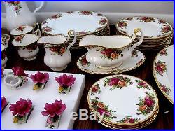 Rare Vintage 46 Pieces Royal Albert Old Country Roses England Plates Cups Rare Vintage 46 Pieces Royal Albert Old Country Roses England Plates Cups