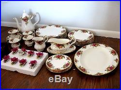 Rare Vintage 46 Pieces Royal Albert Old Country Roses England Plates Cups Rare Vintage 46 Pieces Royal Albert Old Country Roses England Plates Cups