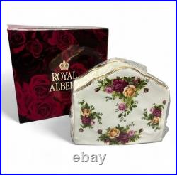 Rare Vintage Royal Albert Old Country Roses OCR Napkin Holder Bone China 1962