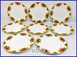 Reduced 8 Excellent Royal Albert 1962 Old Country Roses Dinner Plates 10 1/2