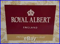 Retired Beautiful Royal Albert Old Country Roses Gold 2 Tea Cups 2 Saucers NIB