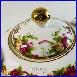 Retired Royal Albert Old Country Roses Ruby Celebration Teapot Cup & Saucer 2001
