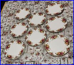 Royal ALBERT OLD COUNTRY ROSES 8 SALAD PLATES. 8 To 8 1/4 Inches