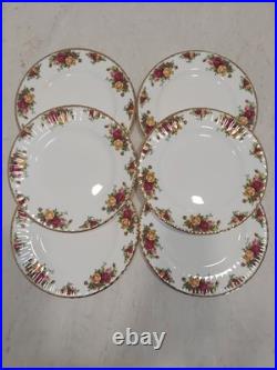 Royal Alber Old Country Roses Dinner Plates 10-3/8 England Set of 6